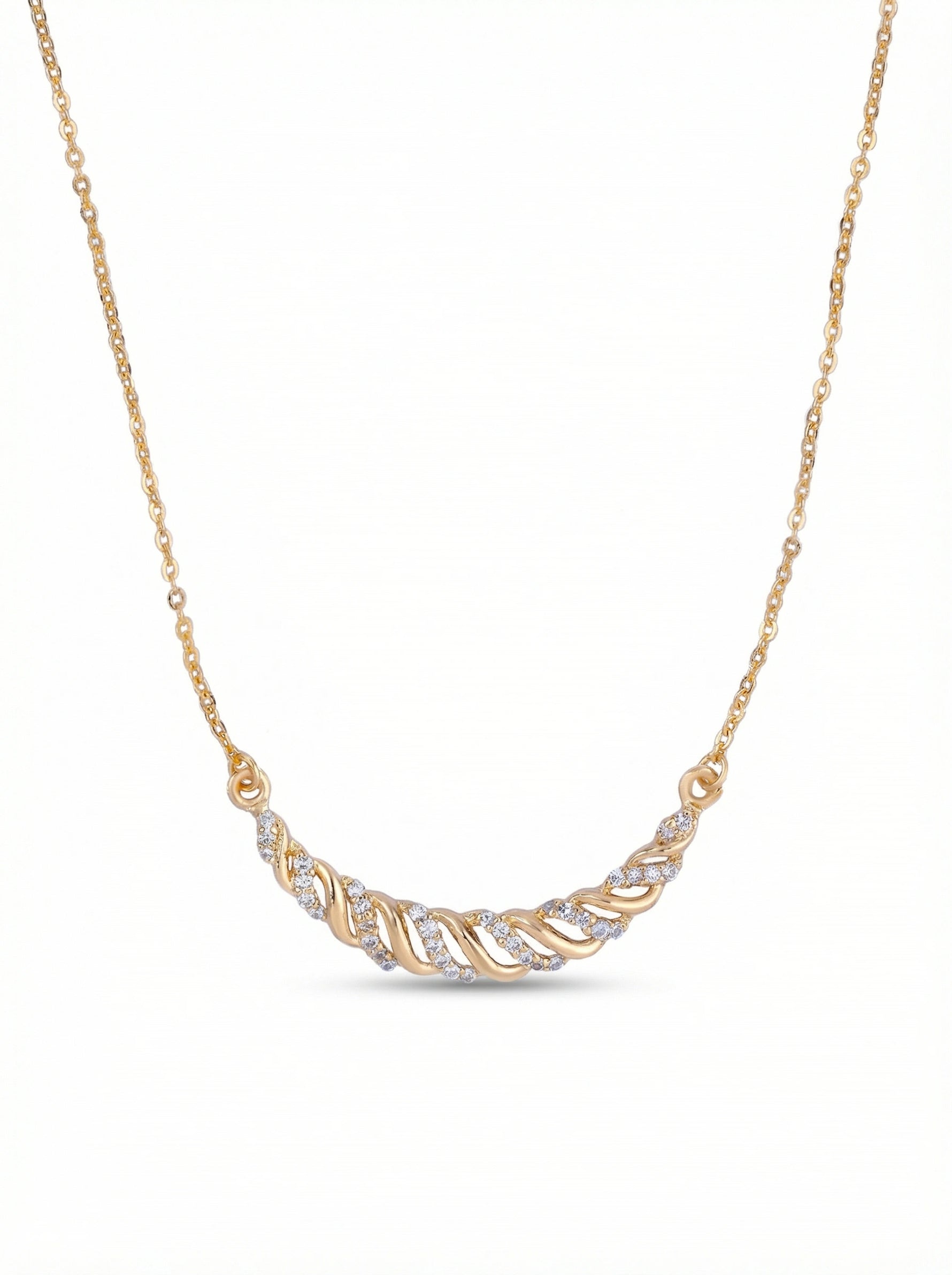 18k Gold plated necklace with a subtle design on a white background
