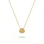 18k Gold plated necklace with a shell pendant on a white background