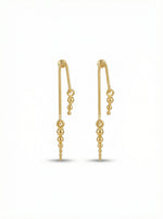18k Gold plated beaded earrings on a white background