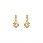 Pair of 18k gold plated earrings on a white background