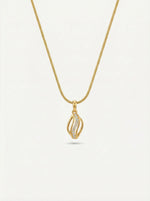 18k Gold plated  necklace with a diamond pendant on a light gray background