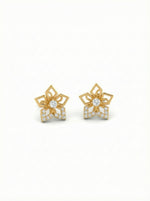 18k Gold plated and black striped cufflinks on a white background